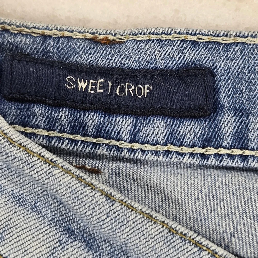 Lucky Brand Sweet Crop Jeans Women 10/30 Blue Denim Mid Rise Casual Chic Coastal